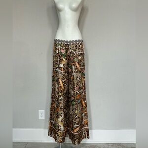 CAMILLA Silk Leopard Print Wide Leg Pants